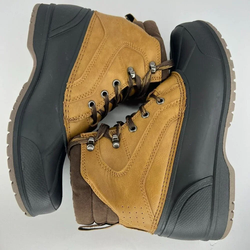 Magellan Outdoor Mens 163995 Brown Leather Lace Up Ankle Size 8D Hiking Boots
